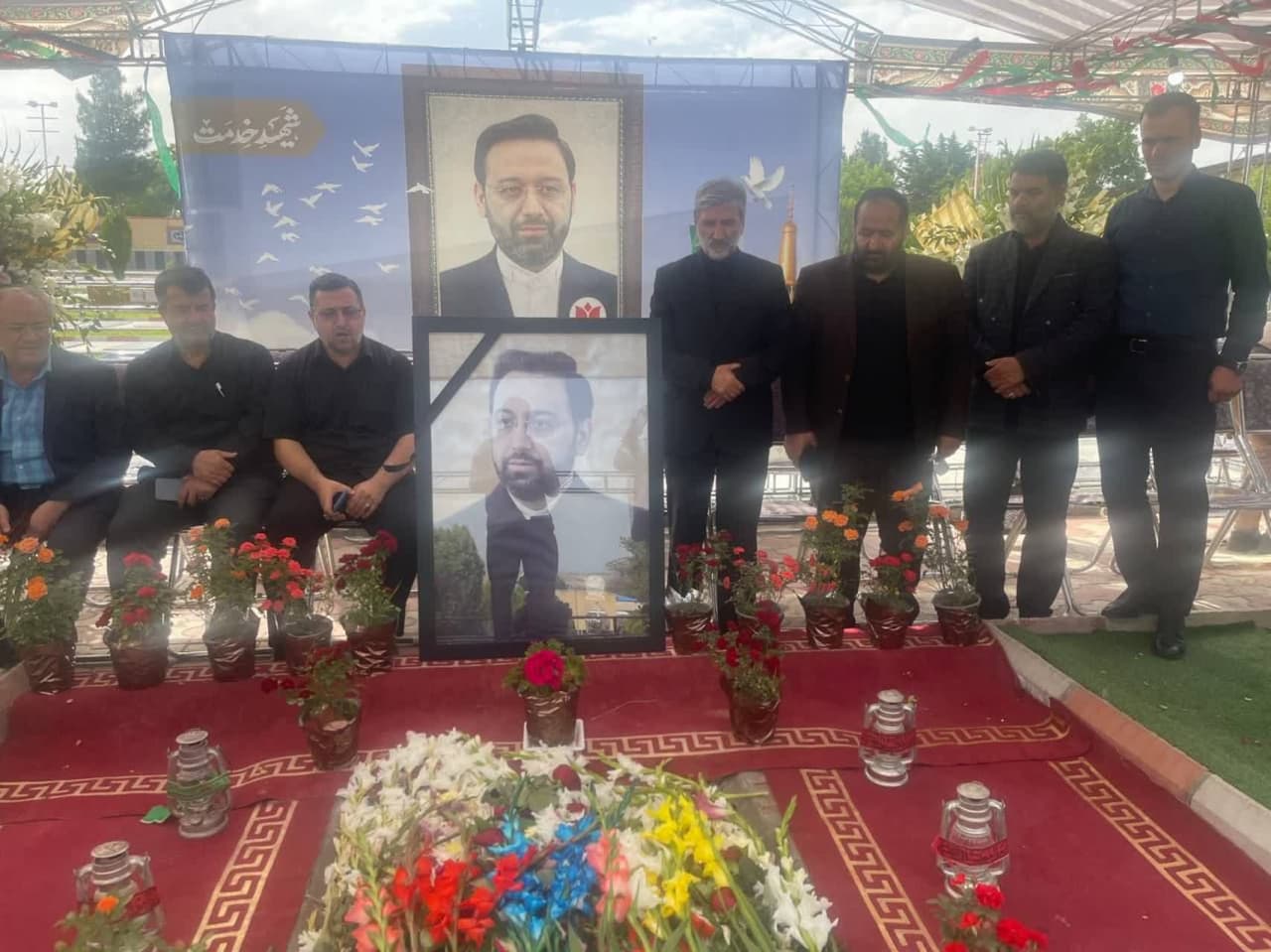 حضور بر سر مزار شهید مالک رحمتی در شهرستان مراغه