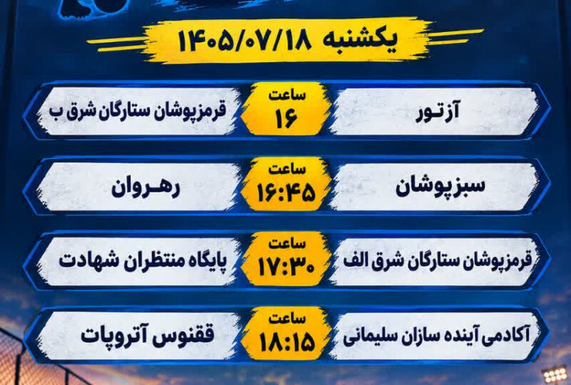 ادامه برنامه مسابقات فوتسال خیابانی پسران زیر 15 سال